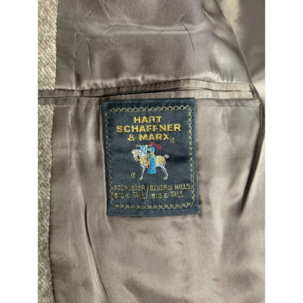 Mens Hart Schaffner & Marx Herringbone Sport Coat Jacket Size 48S Brown